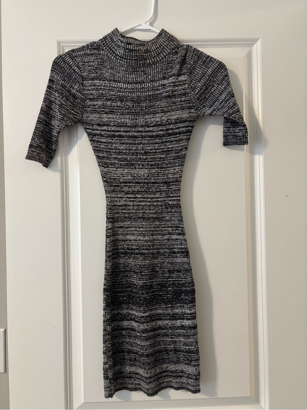 Say What? Black and Gray Ribbed Midi Dress